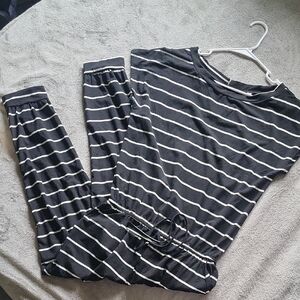 Striped Black and White Kids Pajamas